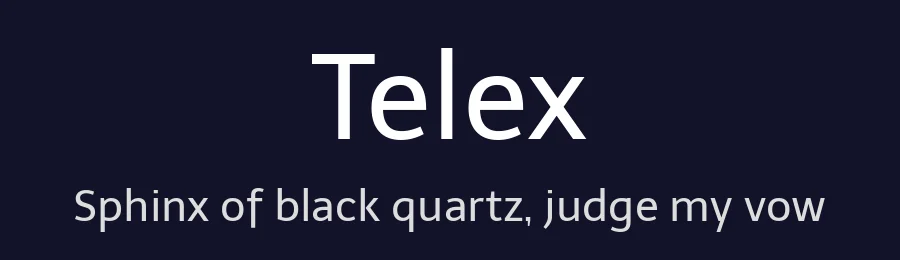 Telex by HT Fonts, Andres Torresi — Sans Serif Font — thumbnail 2