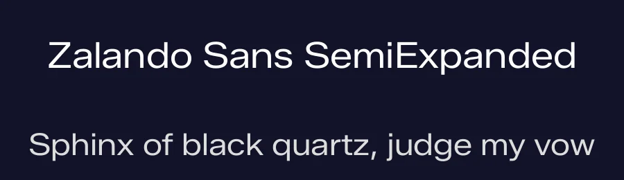 Zalando Sans SemiExpanded by Jakob Ekelund, KH Type, Zalando — Sans Serif Font — thumbnail 2