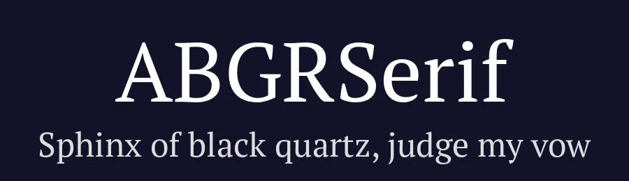 ABGRSerif by kenmcd, someone in BGR — Serif Font — thumbnail 2