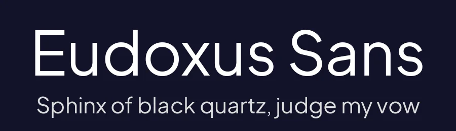 Eudoxus Sans by Stijn de Vries — Sans Serif Font — thumbnail 2