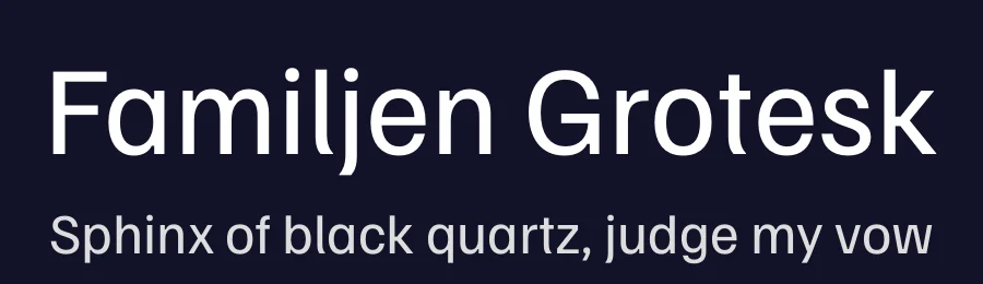 Familjen Grotesk by Anders Wikstroem, Jonas Baeckman, Matilda Gysing, Kristian Moeller — Sans Serif Font — thumbnail 2