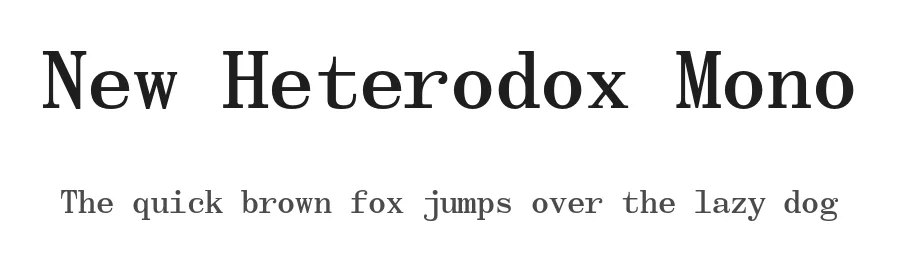 New Heterodox Mono by Hao Chi Kiang, Alexey Kryukov — Monospace Font