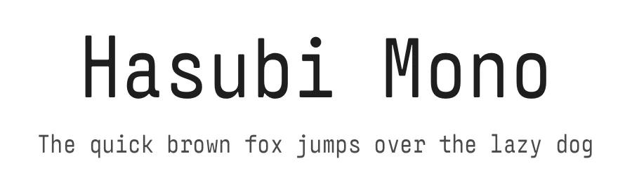 Hasubi Mono by Eli Heuer β Monospace Font