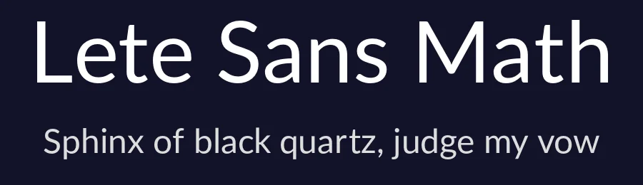 Lete Sans Math — Sans Serif Font — thumbnail 2