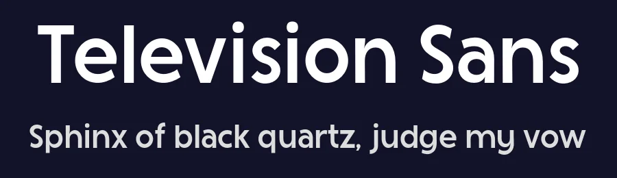 Television Sans — Sans Serif Font — thumbnail 2