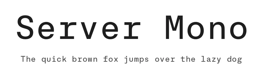 Server Mono by Internet Development Studio, Caidan Williams — Monospace Font