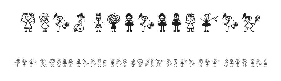Girl Characters by D3 — Dingbats Font