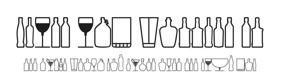 Glass and Bottles St by Southype — Dingbats Font