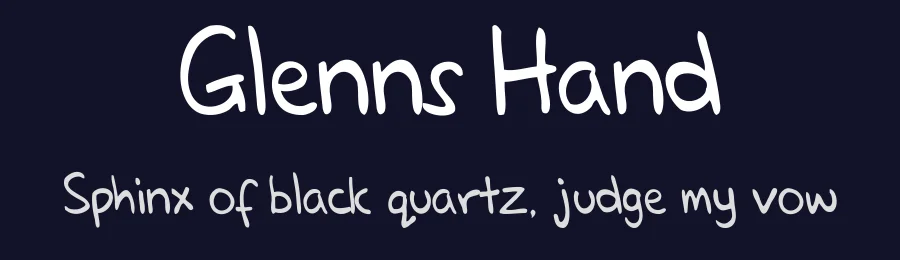 Glenns Hand by Glenn Cahill — Script Handwritten Font — thumbnail 2