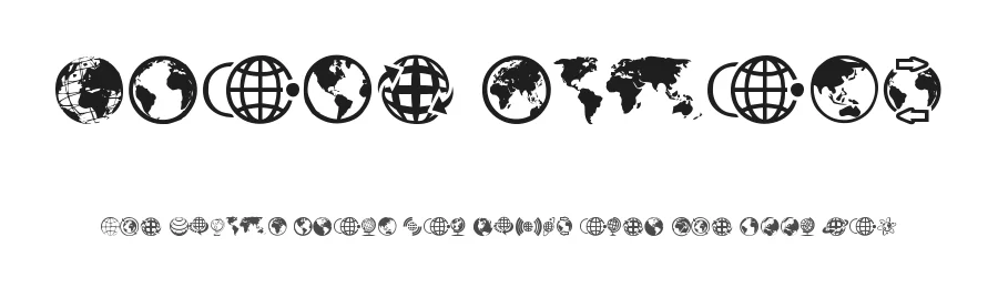 Globe Icons by Woodcutter — Dingbats Font
