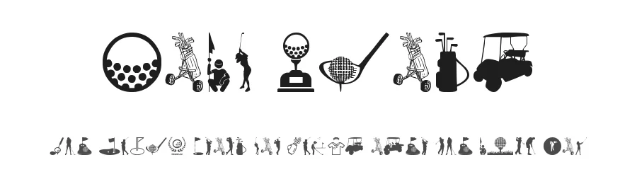 Golf Icons by Woodcutter — Dingbats Font
