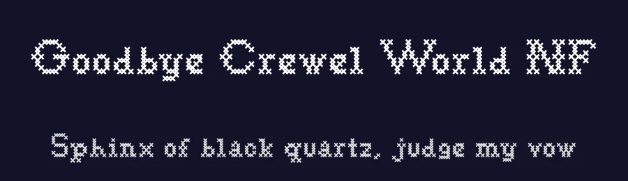 Goodbye Crewel World NF by Nick's Fonts — Decorative Font — thumbnail 2