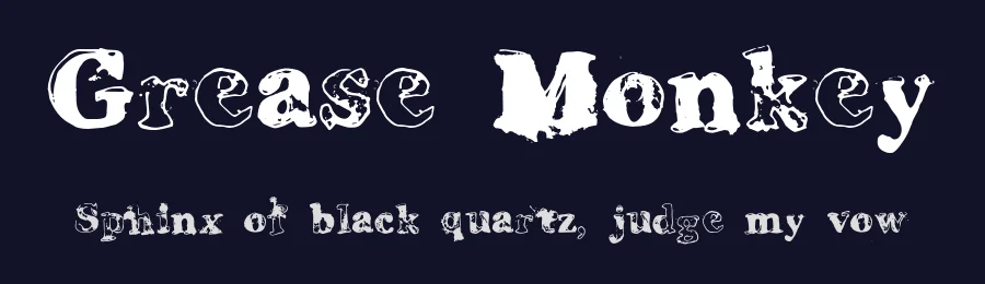 Grease Monkey by Daniel Shinn — Decorative Font — thumbnail 2