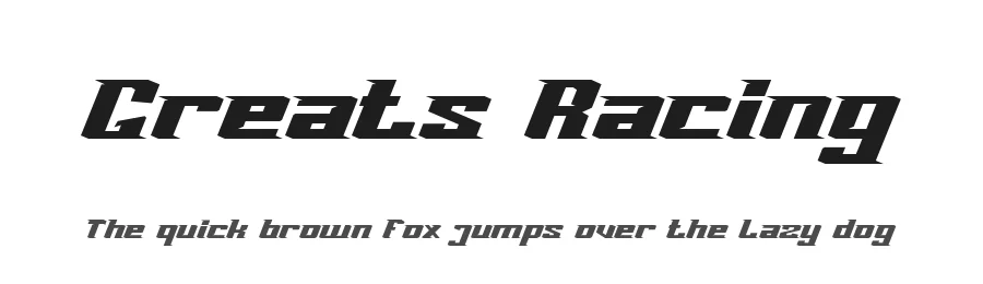 Greats Racing by Aziz Mirza β Display Font