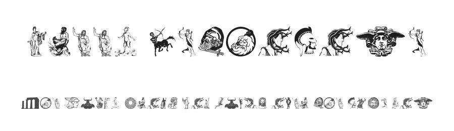 Greek Mythology by Woodcutter — Dingbats Font