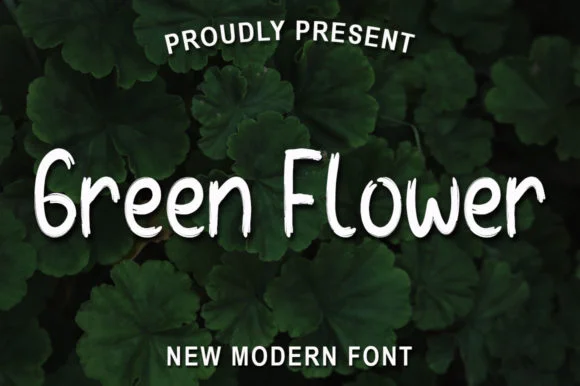 Green Flower Font by morningtimestudio β Script Handwritten Font