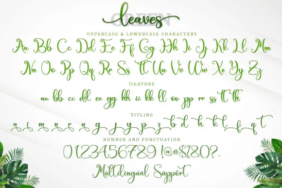 Green Leaves Font by Sakha Design — Script Handwritten Font — thumbnail 7