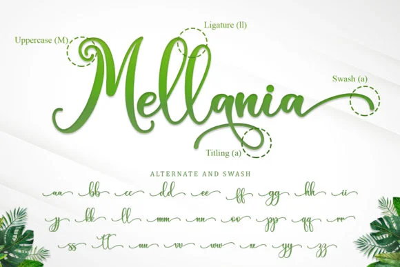 Green Leaves Font by Sakha Design — Script Handwritten Font — thumbnail 8