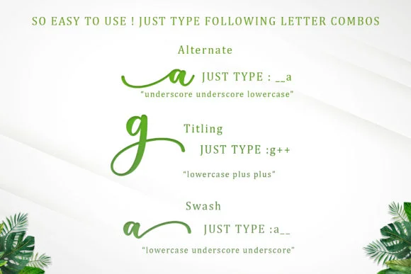 Green Leaves Font by Sakha Design — Script Handwritten Font — thumbnail 9