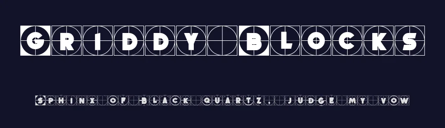 Griddy Blocks by Vladimir Nikolic — Decorative Font — thumbnail 2