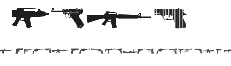 Guns 2 by Ding Bang — Dingbats Font