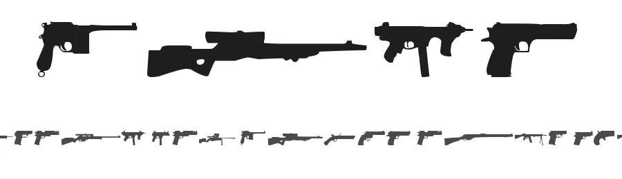 Guns by Ding Bang — Dingbats Font
