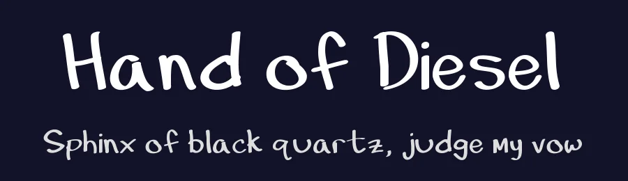 Hand of Diesel by Dustin Sandmeyer — Script Handwritten Font — thumbnail 2