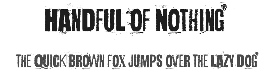 Handful of Nothing by Juha Korhonen β Decorative Font