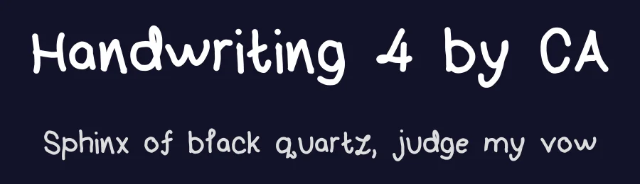 Handwriting 4 by CA by Angeliesh Chan — Script Handwritten Font — thumbnail 2