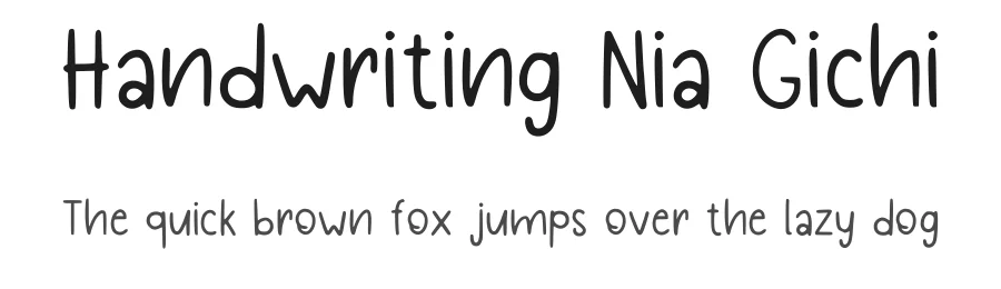 Handwriting Nia Gichi