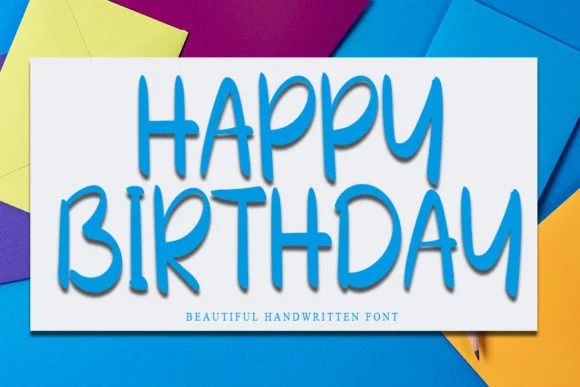 Happy Birthday Font by ONE DESIGN by ONE DESIGN — Script Handwritten Font