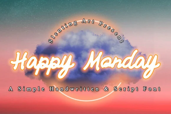 Happy Monday Font by Slenting Art by Slenting Art — Script Handwritten Font