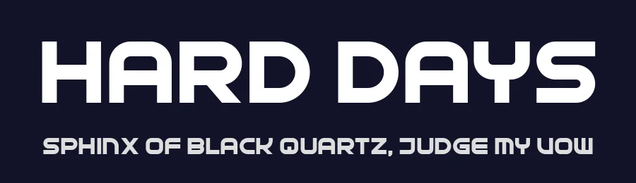 Hard Days by Vladimir Nikolic — Sans Serif Font — thumbnail 2