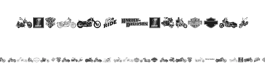 Harley Davidson by Woodcutter — Dingbats Font