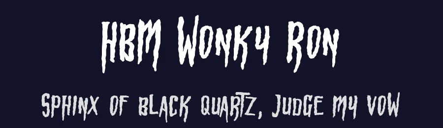HBM Wonky Ron by Here Be Monsters — Decorative Font — thumbnail 2
