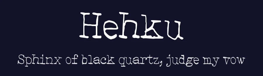 Hehku by Juha Korhonen — Decorative Font — thumbnail 2