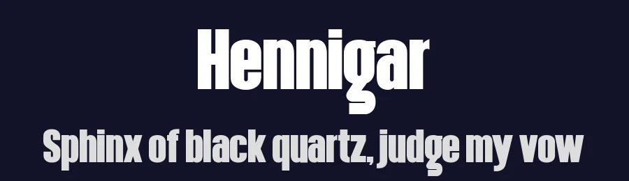 Hennigar by Sharkshock — Sans Serif Font — thumbnail 2