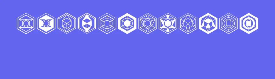 Hexagons by Vladimir Nikolic — Dingbats Font — thumbnail 3