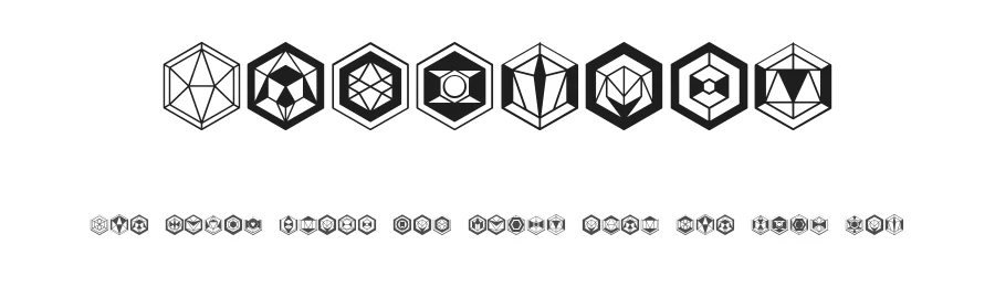Hexagons by Vladimir Nikolic — Dingbats Font