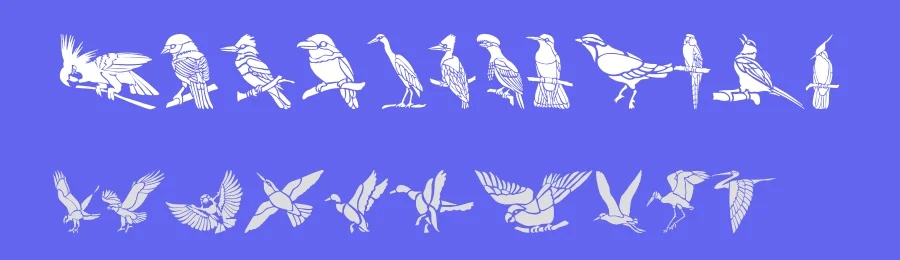 HFF Bird Stencil by Have Fun with Fonts — Dingbats Font — thumbnail 3