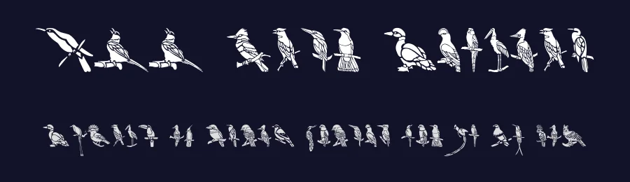 HFF Bird Stencil by Have Fun with Fonts — Dingbats Font — thumbnail 2