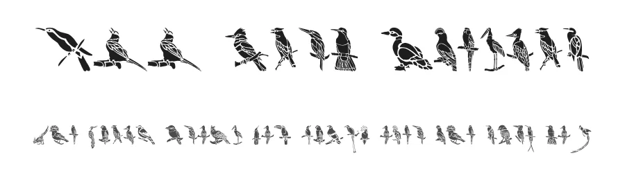HFF Bird Stencil by Have Fun with Fonts β Dingbats Font