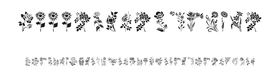 HFF Floral Stencil by Have Fun with Fonts — Dingbats Font