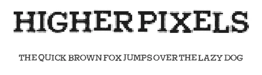 Higher Pixels by Xerographer Fonts — Display Font