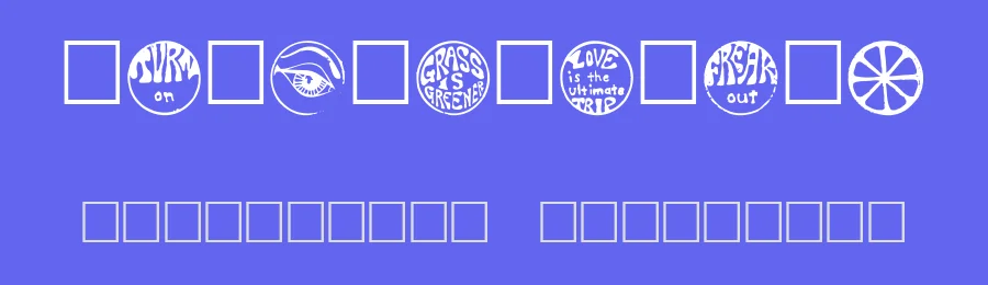 Hippy Stamps by Zook Copr. — Dingbats Font — thumbnail 3