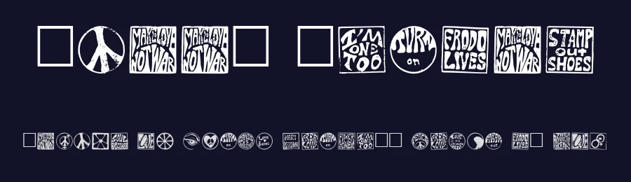 Hippy Stamps by Zook Copr. — Dingbats Font — thumbnail 2