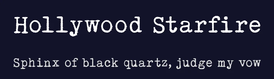 Hollywood Starfire by Lukas Krakora - typewriterfonts.net — Decorative Font — thumbnail 2