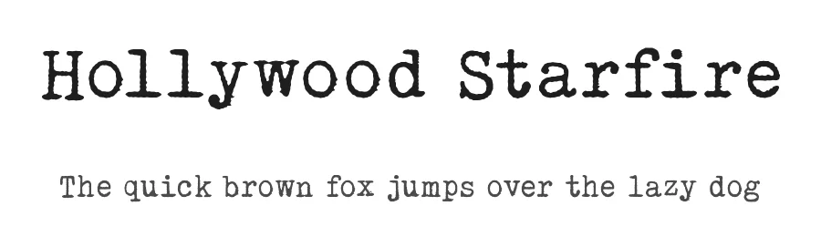 Hollywood Starfire by Lukas Krakora - typewriterfonts.net — Decorative Font