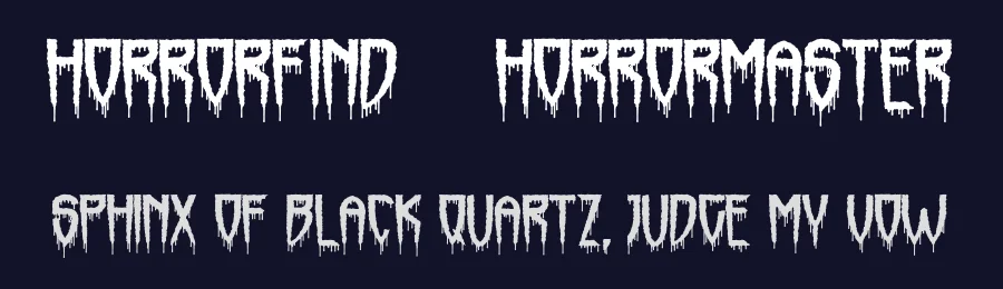 Horrorfind + Horrormaster by Sinister Fonts — Decorative Font — thumbnail 2