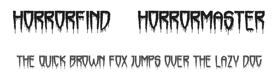 Horrorfind + Horrormaster by Sinister Fonts β Decorative Font